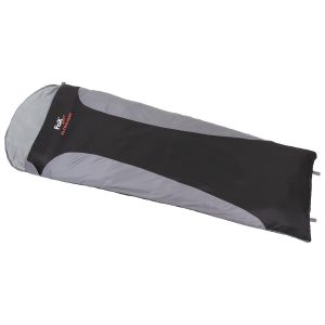 Saco de dormir FOX Outdoor, Viajero, Negro/Gris, Rectangular